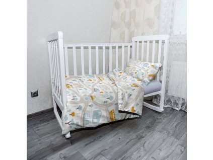Sablio Mikroplyšové dětské povlečení do postýlky Cestičky s dopravou - 100x135 / 40x60 (Varianta Sablio Mikroplyšové dětské povlečení do postýlky Cestičky s dopravou - 100x135 / 40x60)