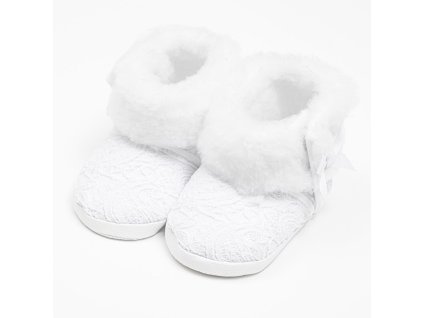 Kojenecké zimní krajkové kozačky New Baby 3-6 m bílé (Velikost 3- 6 m)
