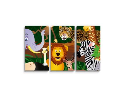 Sablio Obraz - 3-dílný Zvířátka - 120x80 cm (Varianta Sablio Obraz - 3-dílný Zvířátka - 120x80 cm)