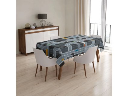 Sablio Ubrus Dětská autodráha - 130x130 cm (Varianta Sablio Ubrus Dětská autodráha - 130x130 cm)