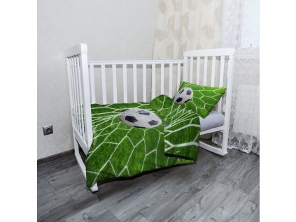 Sablio Mikroplyšové dětské povlečení do postýlky Fotbalový míč v bráně - 100x135 / 40x60 (Varianta Sablio Mikroplyšové dětské povlečení do postýlky Fotbalový míč v bráně - 100x135 / 40x60)
