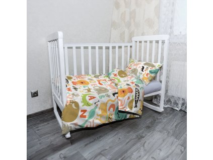 Sablio Mikroplyšové dětské povlečení do postýlky Zoo abeceda - 100x135 / 40x60 (Varianta Sablio Mikroplyšové dětské povlečení do postýlky Zoo abeceda - 100x135 / 40x60)