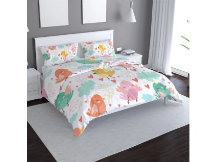 Sablio Povlečení Oblak s ptáčky - 140x200 / 90x70 (Varianta Sablio Povlečení Oblak s ptáčky - 140x200 / 90x70)