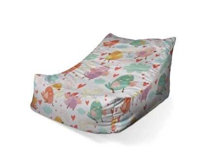 Sablio Sedací vak Lounge Oblak s ptáčky - 120 x 100 x 80 cm (Varianta Sablio Sedací vak Lounge Oblak s ptáčky - 120 x 100 x 80 cm)