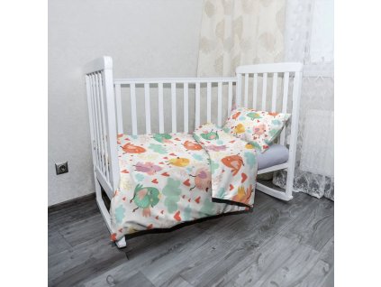 Sablio Mikroplyšové dětské povlečení do postýlky Oblak s ptáčky - 100x135 / 40x60 (Varianta Sablio Mikroplyšové dětské povlečení do postýlky Oblak s ptáčky - 100x135 / 40x60)
