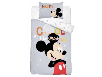 DETEXPOL Povlečení do postýlky Mickey Cool grey Bavlna, 100/135, 40/60 cm