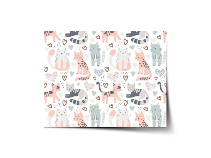 Sablio Plakát Malované kočičky - 120x80 cm (Varianta Sablio Plakát Malované kočičky - 120x80 cm)