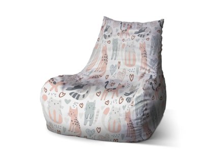 Sablio Sedací vak Bean Malované kočičky - 100 x 90 x 45 cm (Varianta Sablio Sedací vak Bean Malované kočičky - 100 x 90 x 45 cm)
