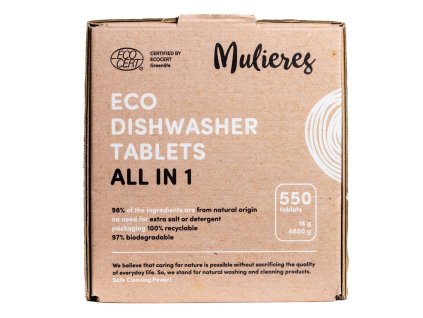 Mulieres Tablety do myčky - vše v jednom cca 550 tablet - s certifikací ecocert ecodetergent (Varianta vše v jednom cca 550 tablet - s certifikací ecocert ecodetergent)