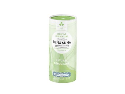 Ben & Anna Tuhý deodorant Sensitive (40 g) - Citrón a limetka - bez obsahu jedlé sody (Varianta Citrón a limetka - bez obsahu jedlé sody)