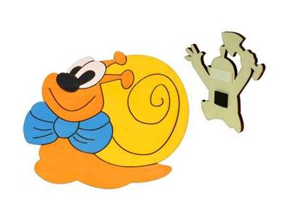 DoDo Dřevěná dekorační magnetka šnek