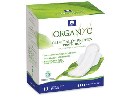 Organyc Denní vložky s křidélky prodloužené Heavy (10 ks) - z biobavlny, 4 kapičky (Varianta z biobavlny, 4 kapičky)