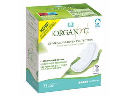Organyc Noční vložky s křidélky extra silné prodloužené (7 ks) - z biobavlny, 5 kapiček (Varianta z biobavlny, 5 kapiček)