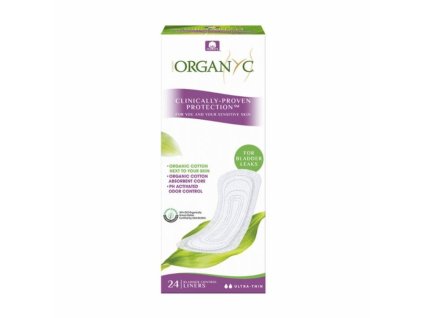 Organyc Inkontinenční slipové vložky z biobavlny slabé Ultra-thin (24 ks) - 2 kapičky (Varianta thin (24 ks) - 2 kapičky)