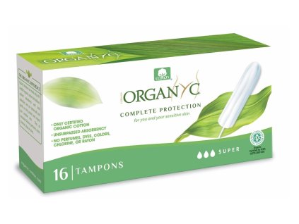 Organyc Tampony Super (16 ks) - z biobavlny, 3 kapičky (Varianta z biobavlny, 3 kapičky)