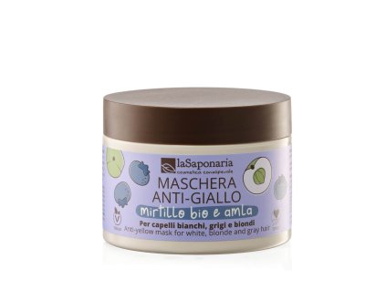 laSaponaria Maska No yellow na šedivé vlasy s Amlou a borůvkou (200 ml) - neutralizuje žluté podtóny (Varianta neutralizuje žluté podtóny)