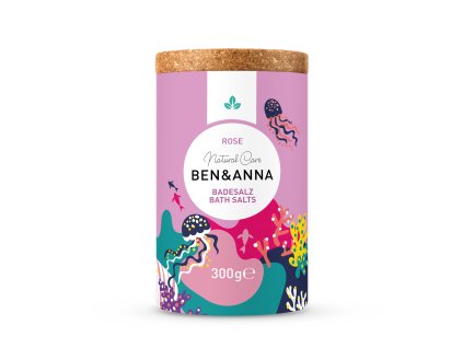 Ben & Anna Sůl do koupele - Rose (300 g) - s drobnými kvítky a vůní růže (Varianta Rose (300 g) - s drobnými kvítky a vůní růže)