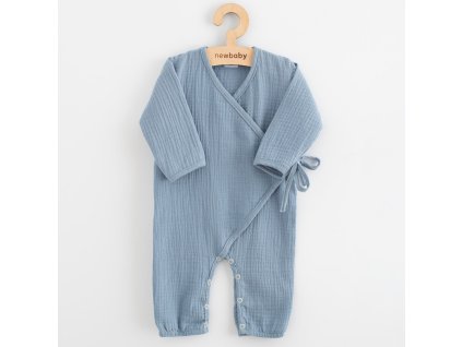 Kojenecký mušelínový overal New Baby blue (Velikost 68 (4-6m))