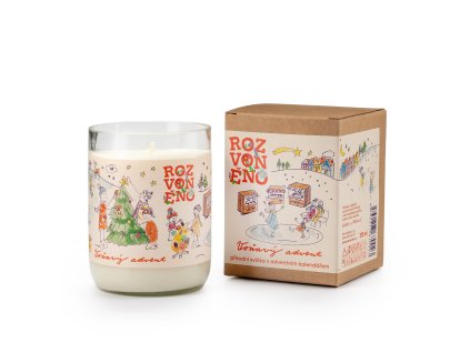 Rozvoněno Vonná svíčka - Voňavý advent (310 ml) - sklenička z lahve od vína, kterou využijete (Varianta Voňavý advent (310 ml) - sklenička z lahve od vína, kterou využijete)