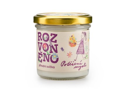 Rozvoněno Vonná svíčka - Potěšení mysli (130 ml) - s levandulí a citronovou trávou (Varianta Potěšení mysli (130 ml) - s levandulí a citronovou trávou)