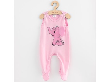 Kojenecké bavlněné dupačky New Baby Happy Elephant pink (Velikost 56 (0-3m))