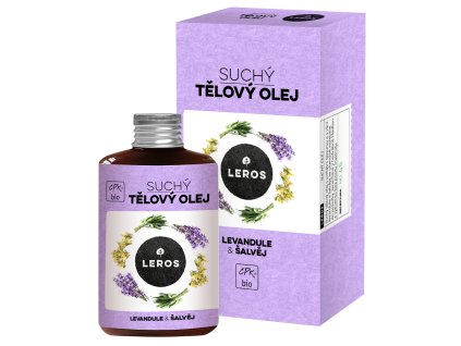 LEROS Suchý tělový olej BIO (100 ml) - Levandule & šalvěj - vhodný i na lymfatickou masáž, vlasy, nehty (Varianta Levandule & šalvěj - vhodný i na lymfatickou masáž, vlasy, nehty)