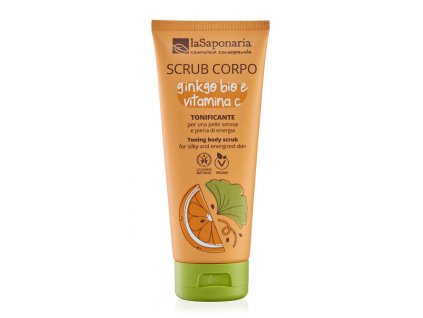 laSaponaria Tělový peeling s BIO ginkgo bilobou a vit. C 200 ml - pro hebkou a zářivou pokožku (Varianta pro hebkou a zářivou pokožku)