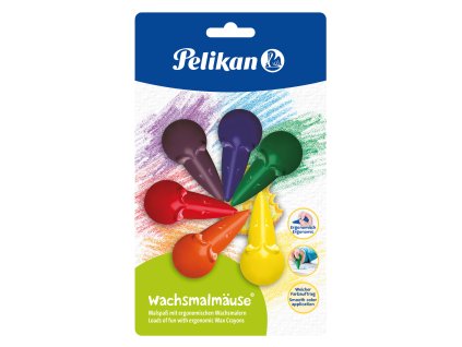 Pelikan - Voskové pastelky Myška 6 ks