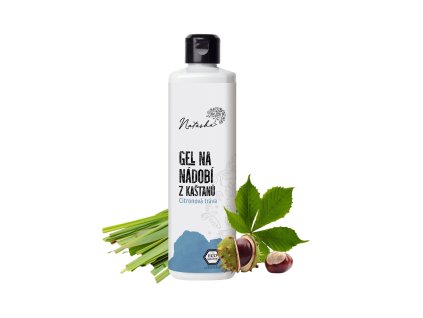 Natasha Gel na nádobí z kaštanů Citronová tráva 500 ml - bojovník s mastnotou šetrný k pokožce (Varianta bojovník s mastnotou šetrný k pokožce)