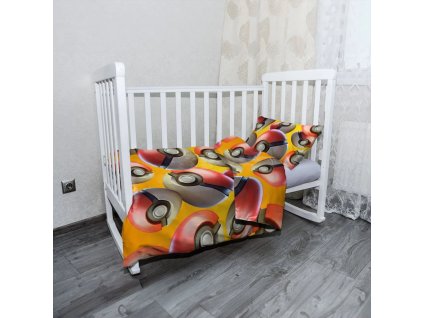 Sablio Mikroplyšové dětské povlečení do postýlky Pokemon ball Pattern - 100x135 / 40x60 (Varianta Sablio Mikroplyšové dětské povlečení do postýlky Pokemon ball Pattern - 100x135 / 40x60)