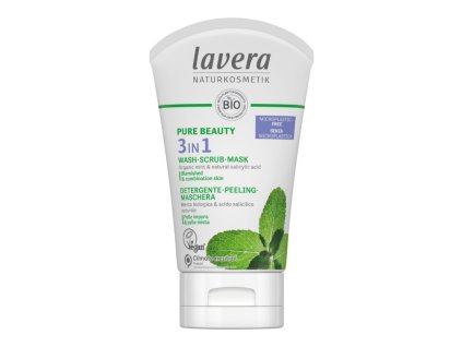 Lavera Pure Beauty Čisticí gel, peeling a maska 3v1 BIO (125 ml) - pro smíšenou a aknózní pleť (Varianta pro smíšenou a aknózní pleť)