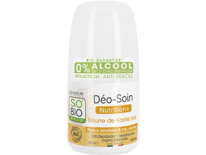 SO’BiO étic Deodorant roll-on 24h Nutrition+ s karité BIO (50 ml) - účinný až 24 hodin (Varianta on 24h Nutrition+ s karité BIO (50 ml) - účinný až 24 hodin)