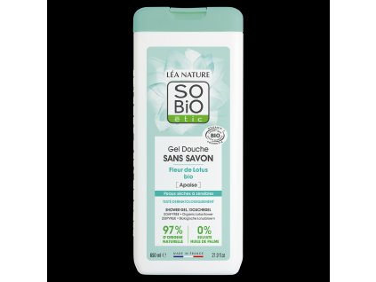 SO’BiO étic Gel sprchový BEZ MÝDLA s lotosovým květem BIO (650 ml) - ideální pro suchou a citlivou pokožku (Varianta ideální pro suchou a citlivou pokožku)