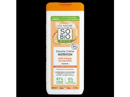 SO’BiO étic Krém sprchový NUTRITION s arganovým olejem BIO (650 ml) - ideální pro suchou pokožku (Varianta ideální pro suchou pokožku)