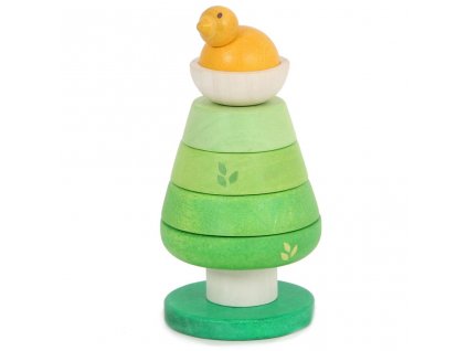 PL001 Tree Top Stacker Green Wooden Toddler Toy