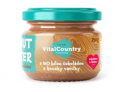 Vital Country Arašídové máslo bílá čokoláda a pravá vanilka (Množství 500 g)