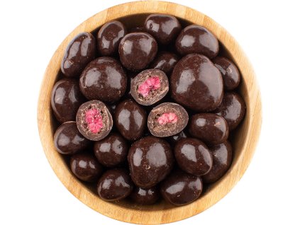 Lyofilizované maliny v hořké čokoládě (Množství 250 g)