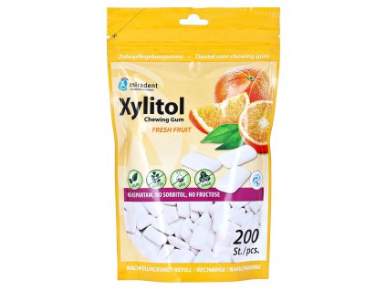 10474 miradent xylitol zvykacky cerstve ovoce 200 ks