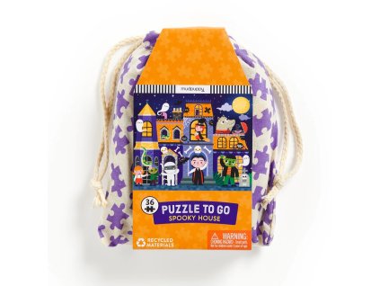 Mudpuppy Puzzle Strašidelný dům v látkovém pytlíku 36 dílků