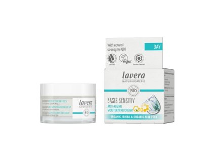 Lavera Basis Sensitiv Hydratační denní krém Q10 (50 ml) - zjemňuje drobné vrásky (Varianta zjemňuje drobné vrásky)