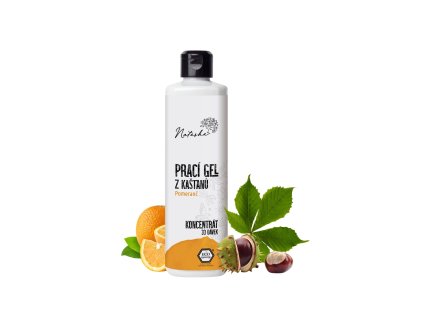 Natasha Prací gel z kaštanů Pomeranč - koncentrát 500 ml - 33 pracích dávek v 500 ml (Varianta koncentrát 500 ml - 33 pracích dávek v 500 ml)