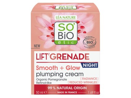 SO’BiO étic Krém noční rozjasňující proti vráskám Lift'Grenade BIO (50 ml) - s granátovým jablkem (Varianta s granátovým jablkem)