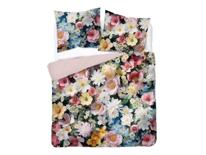 DL 535418 francouzske povleceni 3d letni kvety kremova micro
