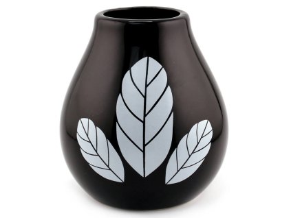 18933 kalabasa keramicka s motivem listku cerna 350 ml