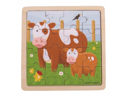 Bigjigs Toys puzzle - Kravička s telátkem