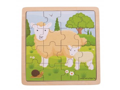 Bigjigs Toys puzzle - Ovečka s jehňátkem
