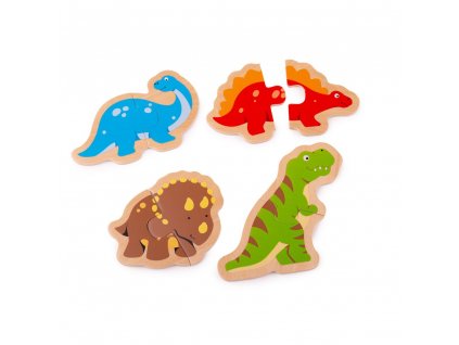 Bigjigs Toys Dřevěné puzzle dinosauři