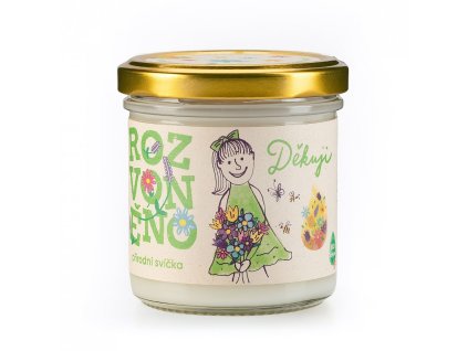 Rozvoněno Vonná svíčka - Děkuji (130 ml) - s grepem, limetkou a bergamotem (Varianta Děkuji (130 ml) - s grepem, limetkou a bergamotem)