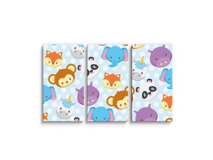 Sablio Obraz - 3-dílný Zoo pro děti - 120x80 cm (Varianta Sablio Obraz - 3-dílný Zoo pro děti - 120x80 cm)