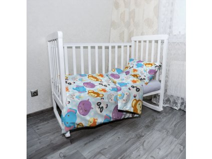 Sablio Mikroplyšové dětské povlečení do postýlky Zoo pro děti - 100x135 / 40x60 (Varianta Sablio Mikroplyšové dětské povlečení do postýlky Zoo pro děti - 100x135 / 40x60)